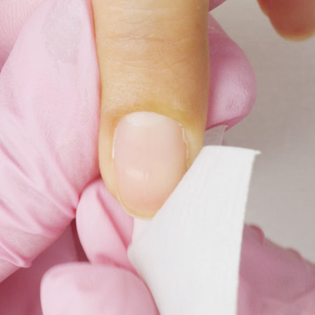 Wipe off any residue with a Nail Wipe saturated with N.A.S. 99